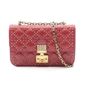 Christian Dior Addict Leather Shoulder Bag Bordeaux
